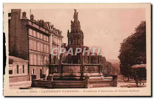 Cartes postales Clermont Ferrand Fontaine d&#39Amboise et Cours Sablon