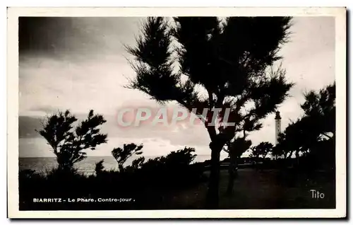 Cartes postales Biarritz Le Phare Contre Jour