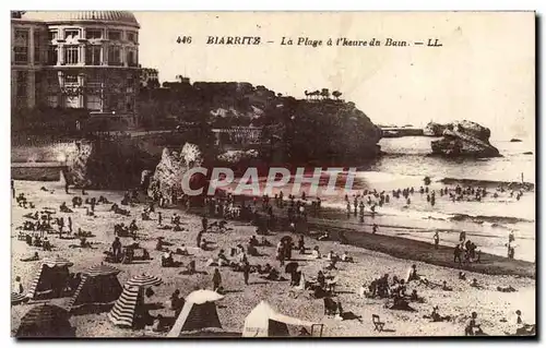 Cartes postales Biarrtz La Plage a l&#39heure du bain