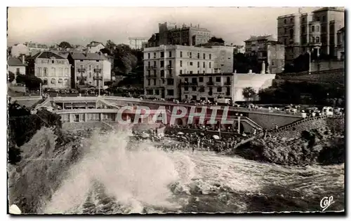 Cartes postales Biarritz Plage du Port Vieux Par Gros Temps