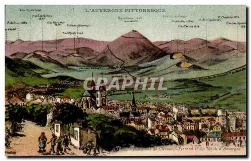 Cartes postales Panorama de Clermont Ferrand et des Monts d&#39Auvergne