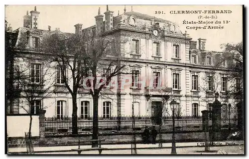 Cartes postales Clermont Ferrand Etats Major du 13eme Corps d&#39Armee Militaria