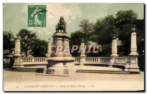 Cartes postales Clermont Ferrand Statue de Blaise Pascal