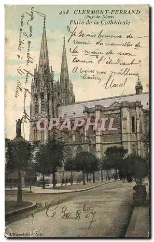 Cartes postales Clermont Ferrand Place de la Cathedrale