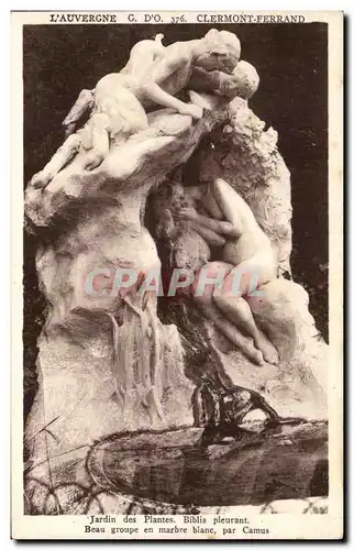 Cartes postales Clermont Ferrand Jardin des Plantes Biblis Pleurant Beau Groupe en Marbe Blanc Par Camus