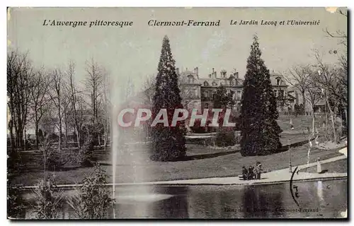 Cartes postales L&#39Auvergne Pittoresque Clermont Ferrand Le Jardin Lecoq et l&#39Universite