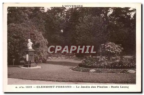 Cartes postales Clermont Ferrand Le Jardin des Plantes Buste Lecoq