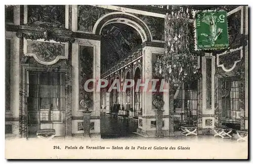 Cartes postales Versailles Salon de la Paix et galerie des glaces