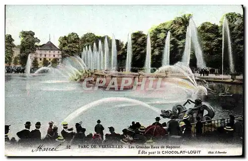 Cartes postales Parc De Versailles Les Grandes Eaux de Neprune Edite par le Chocolat Louit