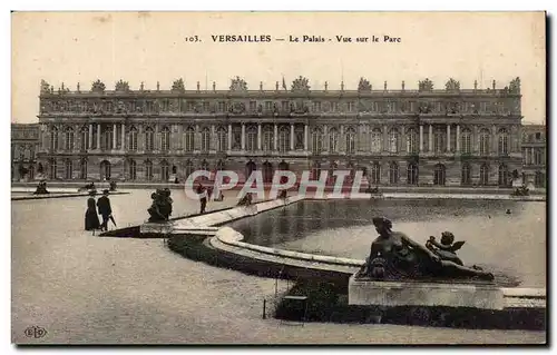 Cartes postales Versailles Le Palais vue sur le Parc