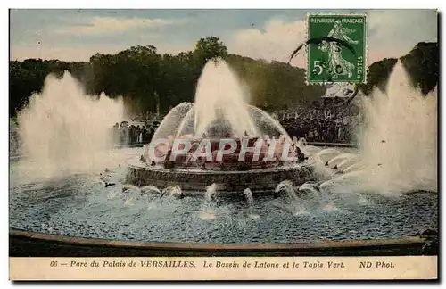 Cartes postales Parc du Palais de Versailles Le Bassin de Latone et le Tapis Vert