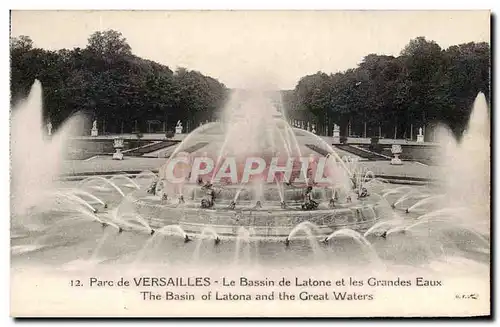 Cartes postales Parc de Versailles Le Bassin de Latone et les Grandes Eaux