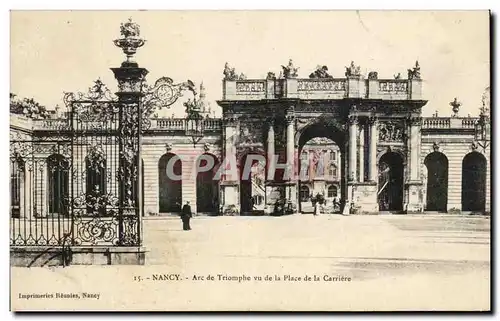 Cartes postales Nancy Arc de Triomphe vu de la Place de la Carriere