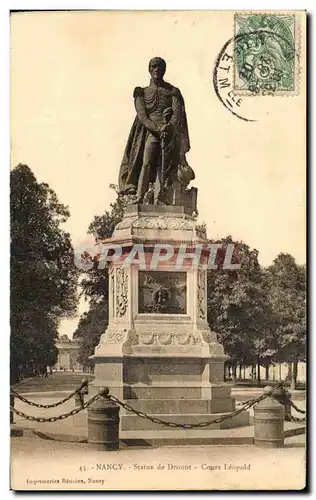 Ansichtskarte AK Nancy Statue de Drouot Cours leopold