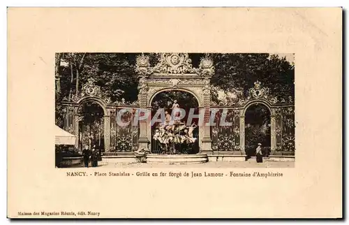 Cartes postales Nancy Place Stainslas Grille en fer forge de Jean Lamour Fontaine d&#39Amphitrite