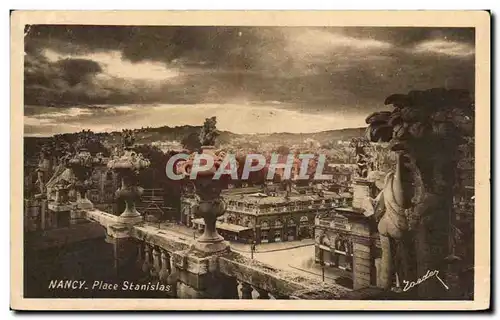 Cartes postales Nancy Place Stanislas la Coquette Vue prise de la lerraese du Grand Hotel sur la Place Stanislas