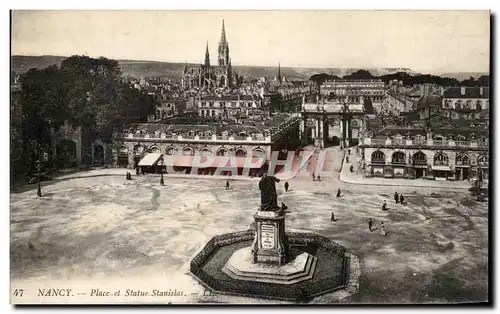 Cartes postales Nancy Place et Statue Stanislas