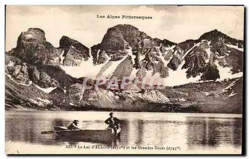 Ansichtskarte AK Les Alpes Pittoresques Le Lac D&#39allos Et Les Grandes Tours