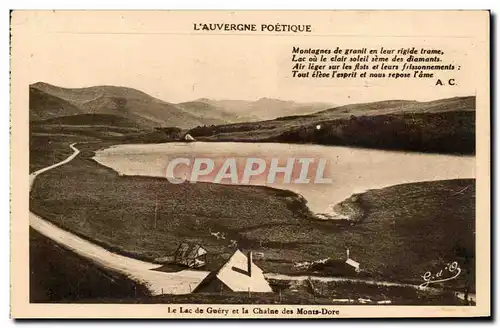 Cartes postales L&#39auvergne Poetique Lac de Guery et la chaine des Monts Dore