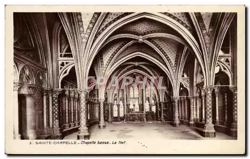 Cartes postales Sainte Chapelle Chapelle Basse La Nef Paris