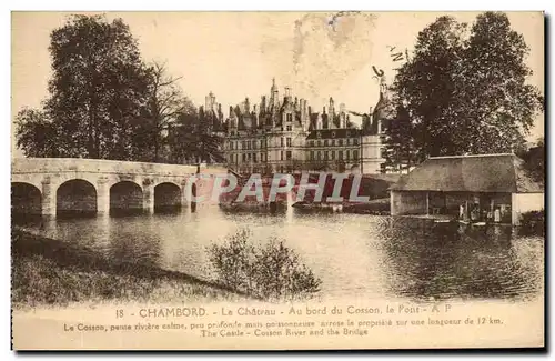 Ansichtskarte AK Chambord Le Chateau Au bord du Casson le Pont Lavoir