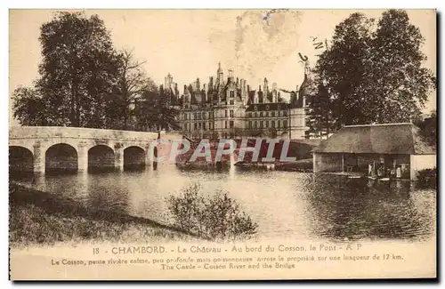 Cartes postales Chambord Le Chateau Au bord du Casson le Pont Lavoir
