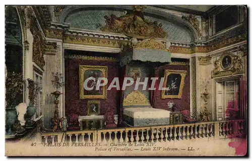 Ansichtskarte AK Palais De Versailles Chambre De Louis XIV