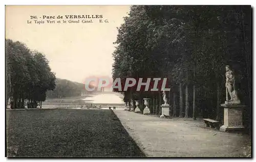 Cartes postales Parc De Versailles Le Tapis Vert Et Le Grand Canal