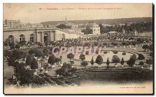 Cartes postales Versailles Le Chateau Parterre De La Grande Orangerie Du Parc