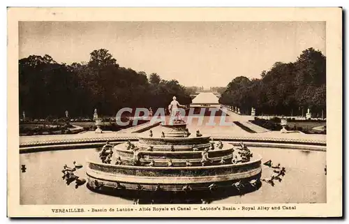 Cartes postales Versailles Bassin De Latone Allee Royale Et Canal