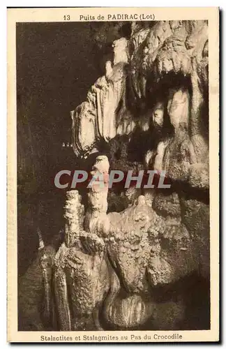Cartes postales Puits De Padirac Stalactites Et Stalagmites Au Pas Du Crocodile