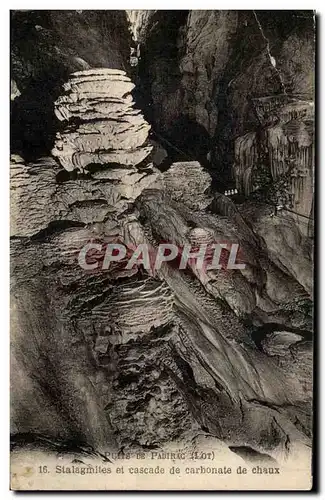 Cartes postales Puits De Padirac stalagmites Et Cascade De Carbonate De Chaux