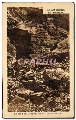 Cartes postales Le Lot Illustre Padirac Le Fond Du Gouffre Vers Le Trou Du Diable