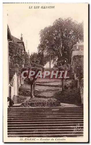 Ansichtskarte AK Le Lot Illustre Figeac Escalier Du Calvaire