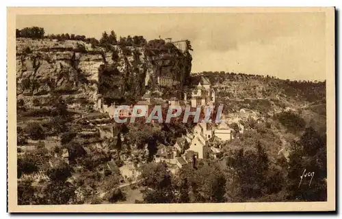 Cartes postales Rocamadour Vue generale prise de la route de Cahors