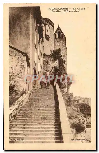 Ansichtskarte AK Rocamadour Le Grand Escalier