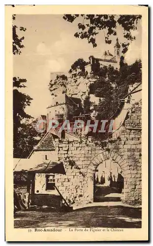 Cartes postales Roc Amadour La Porte du Figuier et le Chateau