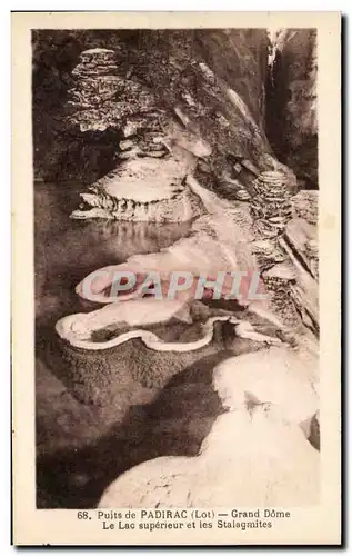 Cartes postales Puits de Padirac Grand Dome Le Lac Superieur et les Stalagmites