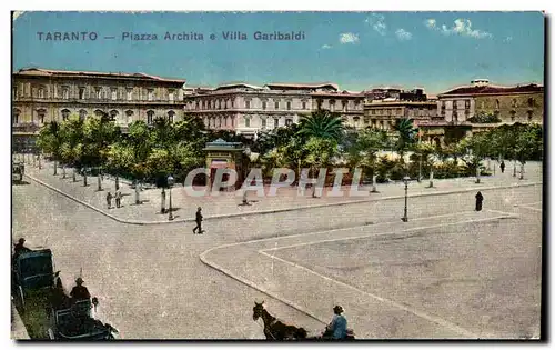 Ansichtskarte AK Taranto Piazza Archita E Villa Garibaldi