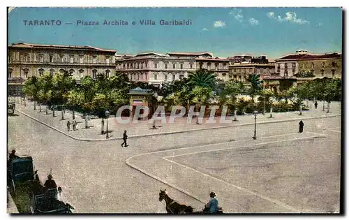 Cartes postales Taranto Piazza Archita E Villa Garibaldi