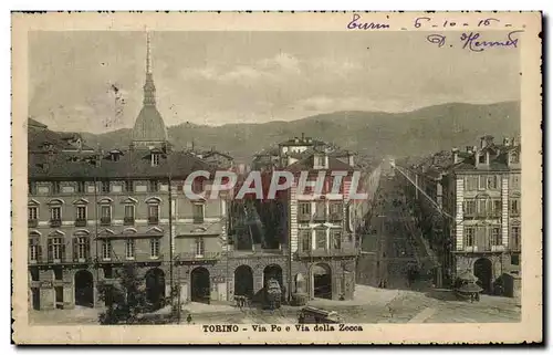 Cartes postales Torino Via Po E Via Della Zecca