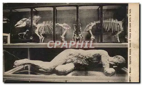 Cartes postales Dupei Museo Impronte Umana Uomo Di Fianco Usa Mano Sotto La Testa