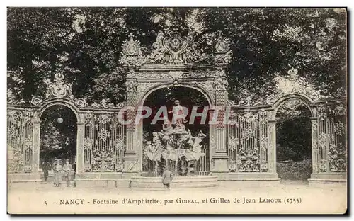 Cartes postales Nancy Fontaine d&#39Amphitrite Par Guibal Et Grilles De Jean Lamour