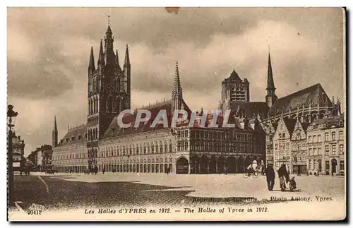 Cartes postales Les Halles d&#39Ypres en 1912