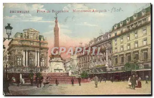 Cartes postales Bruxelles Place de Brouckere Monument Anspach