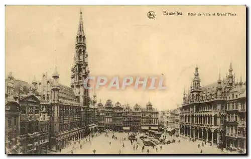 Cartes postales Bruxelles Hotel de Ville et Grand Place