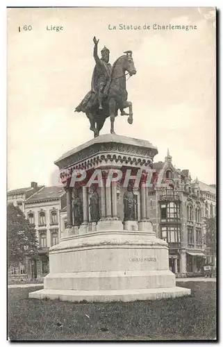Cartes postales Liege La statue de Charlemagne
