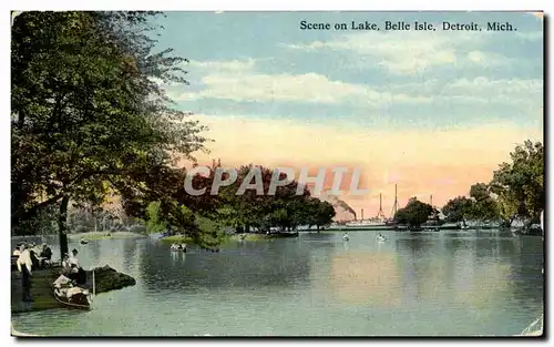 Cartes postales Scene On Lake Belle Isle Detroit Mich