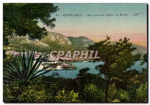 Cartes postales Monte Carlo Vue Prise des Jardins du Rocher