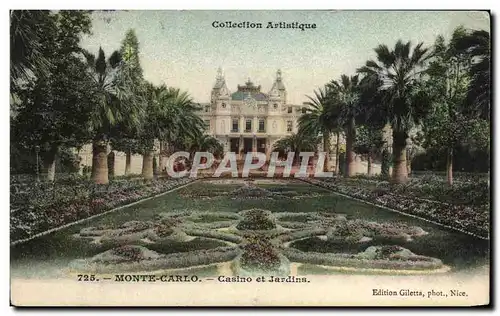 Cartes postales Monte Carlo Casino et Jardins